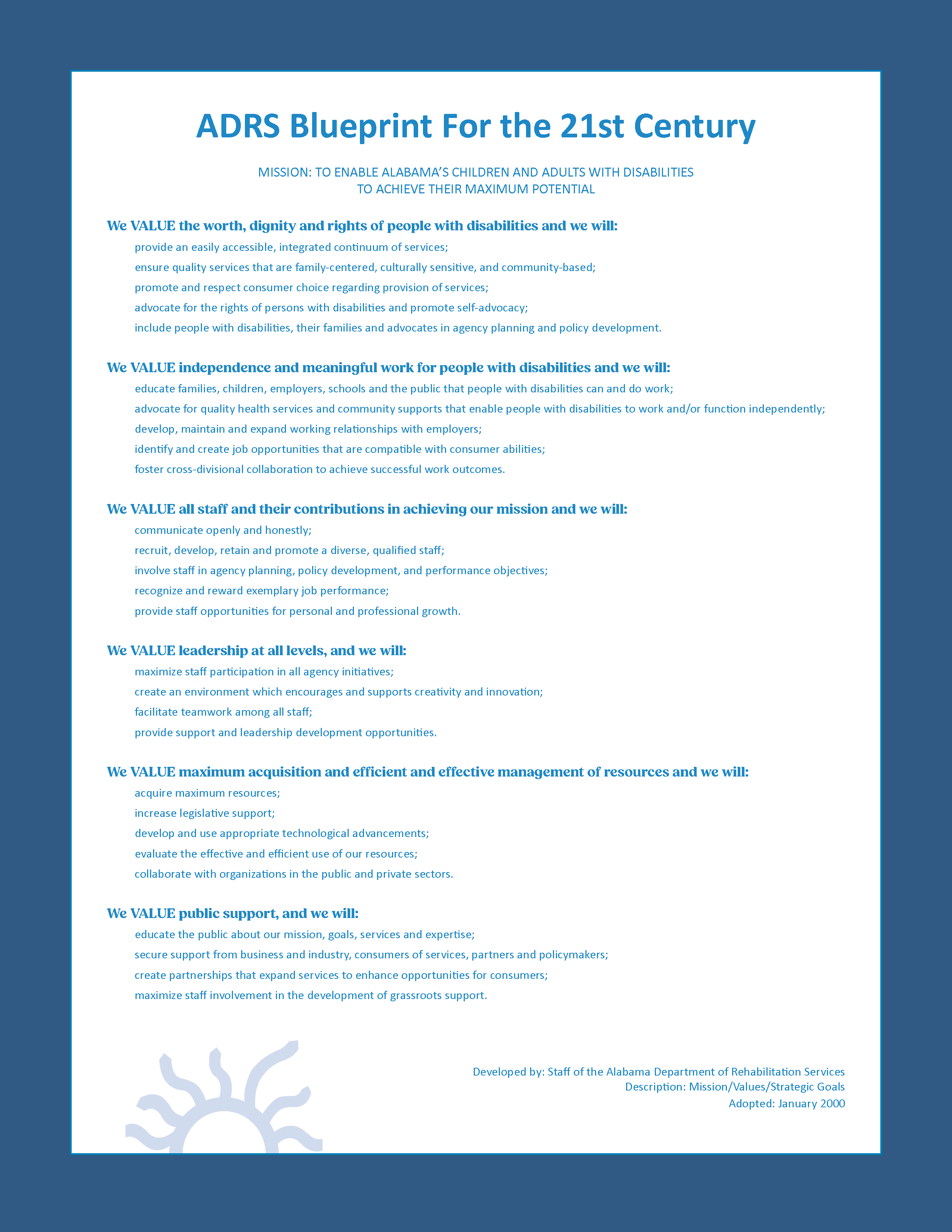 ADRS Blueprint for the 21st Century